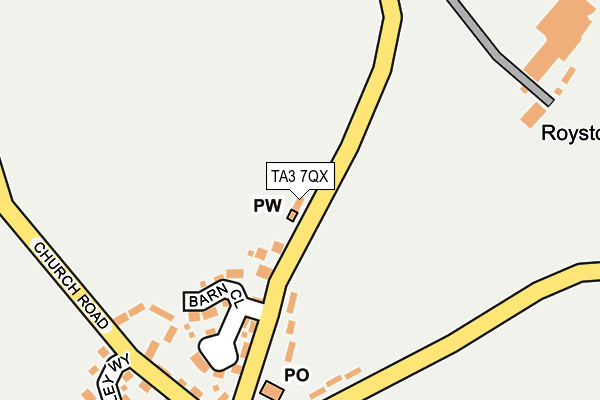 TA3 7QX map - OS OpenMap – Local (Ordnance Survey)