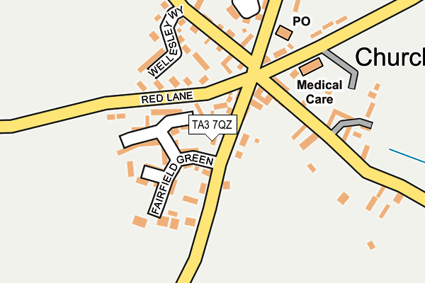 TA3 7QZ map - OS OpenMap – Local (Ordnance Survey)