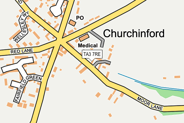 TA3 7RE map - OS OpenMap – Local (Ordnance Survey)