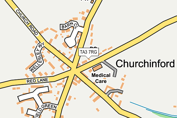 TA3 7RG map - OS OpenMap – Local (Ordnance Survey)