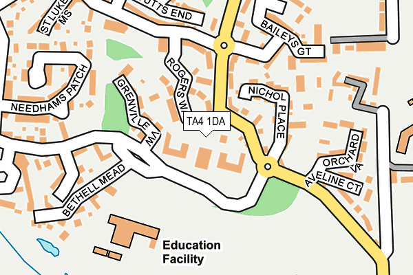 TA4 1DA map - OS OpenMap – Local (Ordnance Survey)