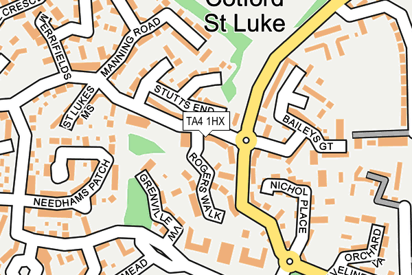 TA4 1HX map - OS OpenMap – Local (Ordnance Survey)