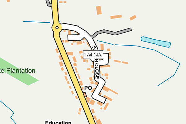 TA4 1JA map - OS OpenMap – Local (Ordnance Survey)