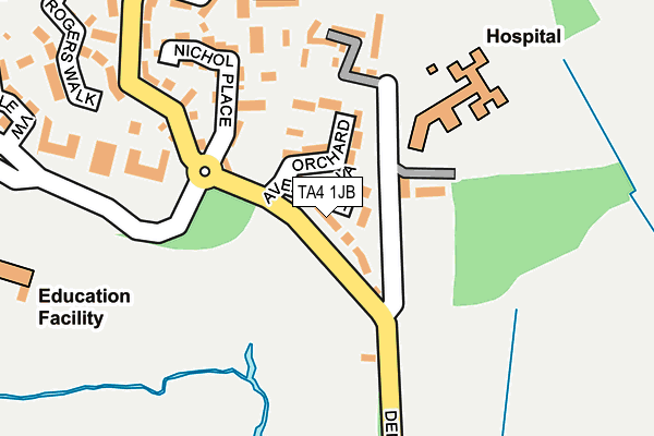 TA4 1JB map - OS OpenMap – Local (Ordnance Survey)