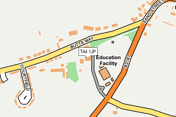 TA4 1JP map - OS OpenMap – Local (Ordnance Survey)