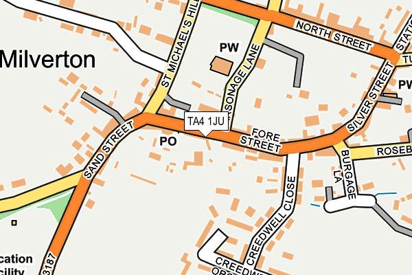 TA4 1JU map - OS OpenMap – Local (Ordnance Survey)