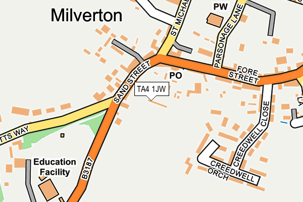 TA4 1JW map - OS OpenMap – Local (Ordnance Survey)