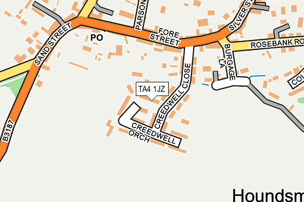 TA4 1JZ map - OS OpenMap – Local (Ordnance Survey)