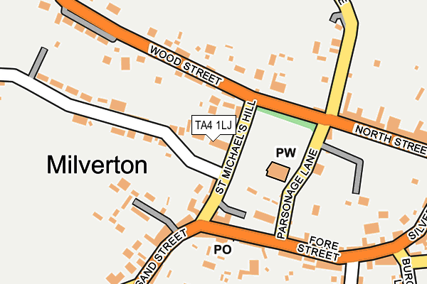 Map of MILVERTON STUDIO LTD at local scale