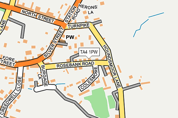 TA4 1PW map - OS OpenMap – Local (Ordnance Survey)