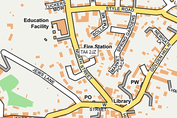 TA4 2JZ map - OS OpenMap – Local (Ordnance Survey)