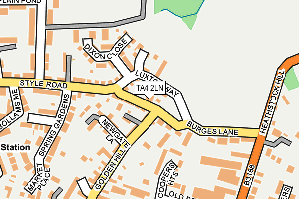 TA4 2LN map - OS OpenMap – Local (Ordnance Survey)