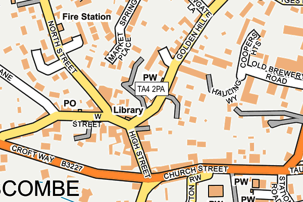 TA4 2PA map - OS OpenMap – Local (Ordnance Survey)