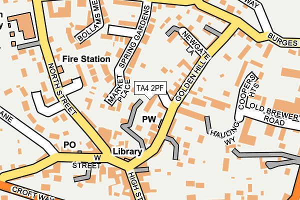 TA4 2PF map - OS OpenMap – Local (Ordnance Survey)