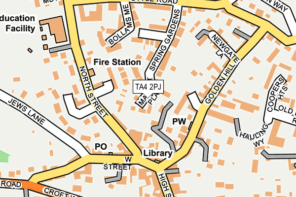 TA4 2PJ map - OS OpenMap – Local (Ordnance Survey)