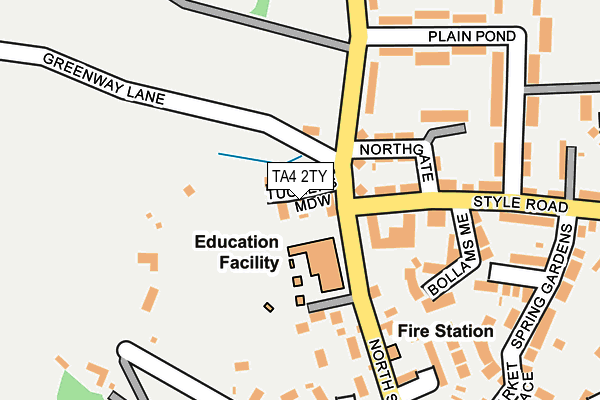 TA4 2TY map - OS OpenMap – Local (Ordnance Survey)