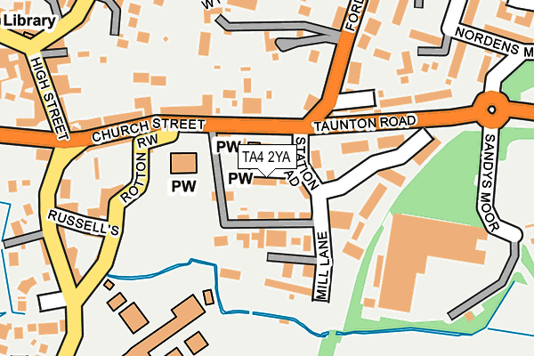 TA4 2YA map - OS OpenMap – Local (Ordnance Survey)