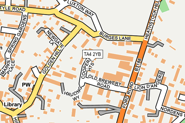 TA4 2YB map - OS OpenMap – Local (Ordnance Survey)