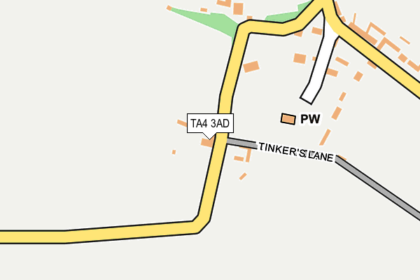 TA4 3AD map - OS OpenMap – Local (Ordnance Survey)