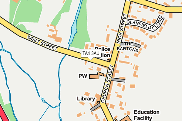 TA4 3AU map - OS OpenMap – Local (Ordnance Survey)