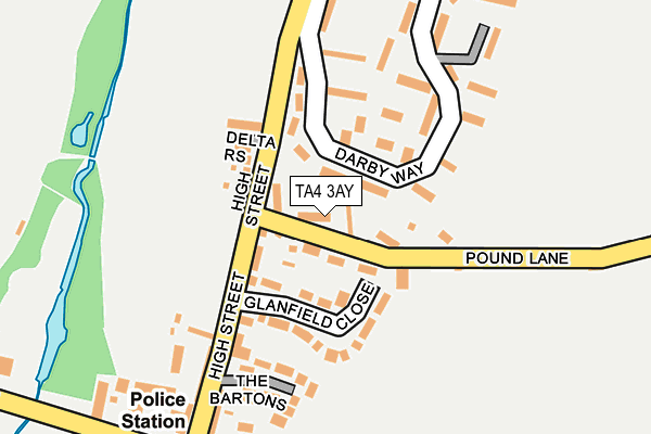 TA4 3AY map - OS OpenMap – Local (Ordnance Survey)