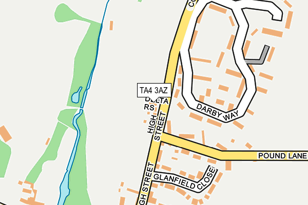 TA4 3AZ map - OS OpenMap – Local (Ordnance Survey)