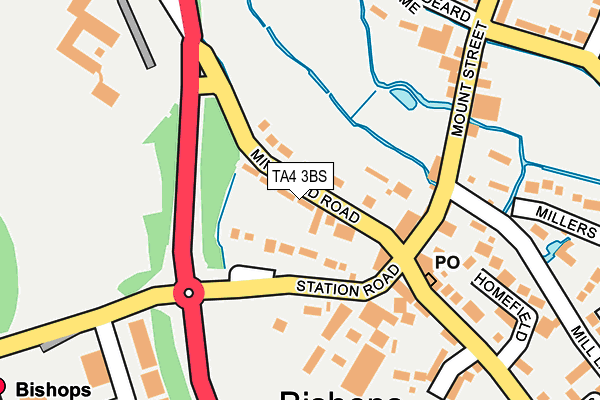 TA4 3BS map - OS OpenMap – Local (Ordnance Survey)