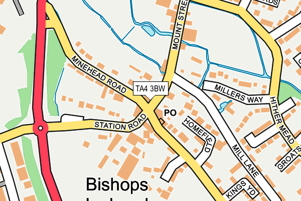 TA4 3BW map - OS OpenMap – Local (Ordnance Survey)