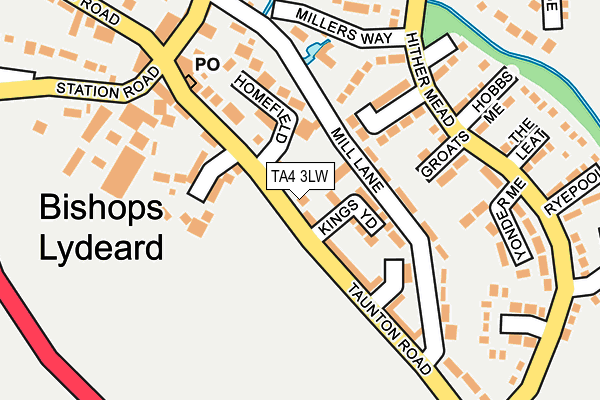 TA4 3LW map - OS OpenMap – Local (Ordnance Survey)