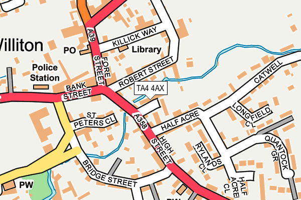 TA4 4AX map - OS OpenMap – Local (Ordnance Survey)