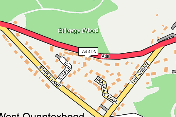 TA4 4DN map - OS OpenMap – Local (Ordnance Survey)