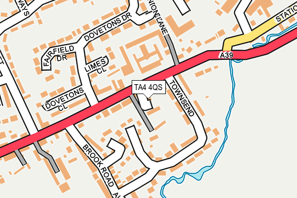 TA4 4QS map - OS OpenMap – Local (Ordnance Survey)