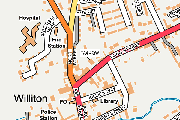 TA4 4QW map - OS OpenMap – Local (Ordnance Survey)