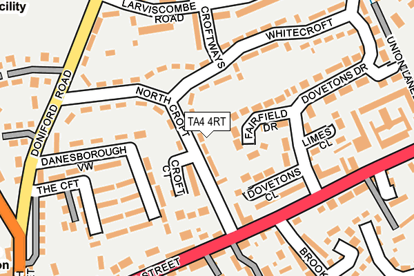 TA4 4RT map - OS OpenMap – Local (Ordnance Survey)