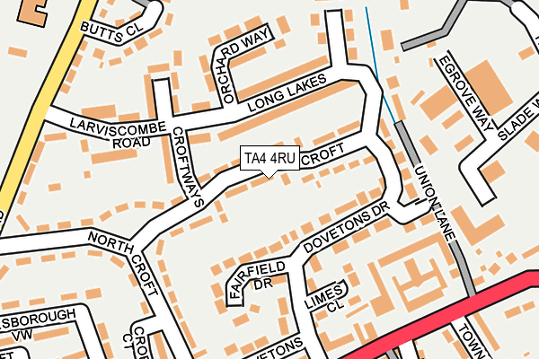 TA4 4RU map - OS OpenMap – Local (Ordnance Survey)