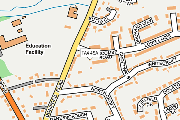 TA4 4SA map - OS OpenMap – Local (Ordnance Survey)