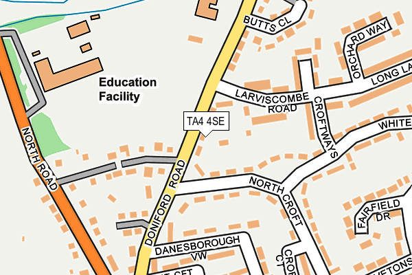 TA4 4SE map - OS OpenMap – Local (Ordnance Survey)