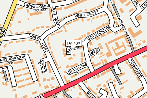 TA4 4SX map - OS OpenMap – Local (Ordnance Survey)