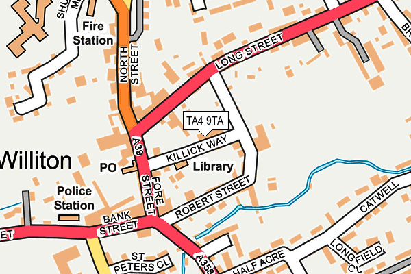 TA4 9TA map - OS OpenMap – Local (Ordnance Survey)