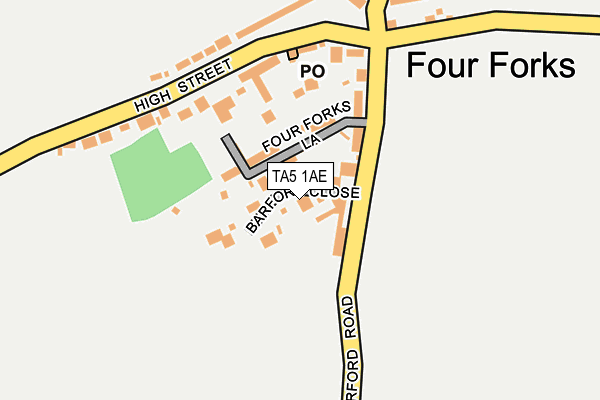 TA5 1AE map - OS OpenMap – Local (Ordnance Survey)