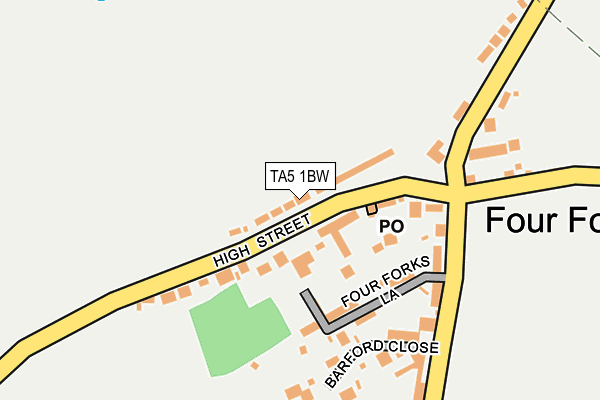 TA5 1BW map - OS OpenMap – Local (Ordnance Survey)