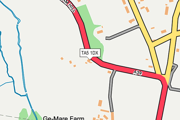 TA5 1DX map - OS OpenMap – Local (Ordnance Survey)