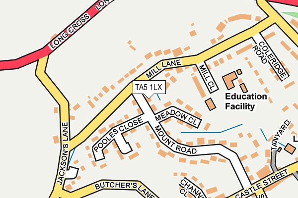 TA5 1LX map - OS OpenMap – Local (Ordnance Survey)