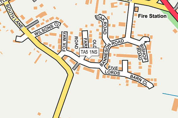 TA5 1NS map - OS OpenMap – Local (Ordnance Survey)