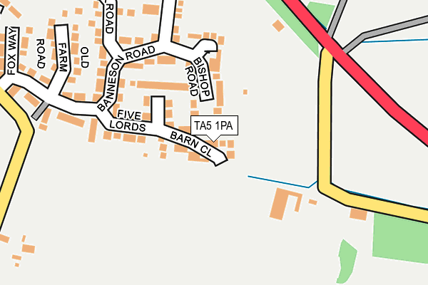 TA5 1PA map - OS OpenMap – Local (Ordnance Survey)