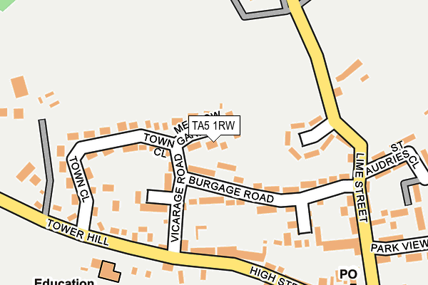 TA5 1RW map - OS OpenMap – Local (Ordnance Survey)