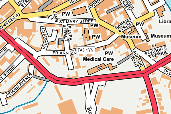 TA5 1YN map - OS OpenMap – Local (Ordnance Survey)