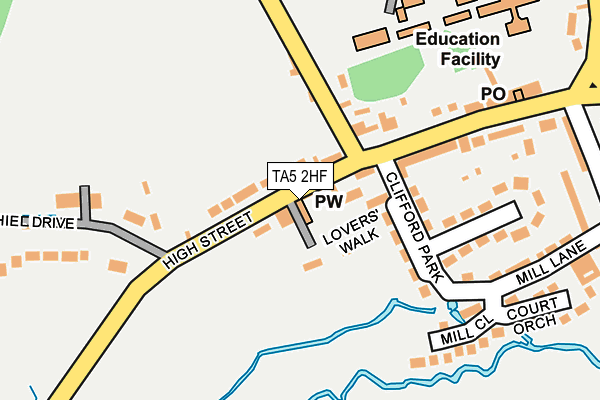 TA5 2HF map - OS OpenMap – Local (Ordnance Survey)