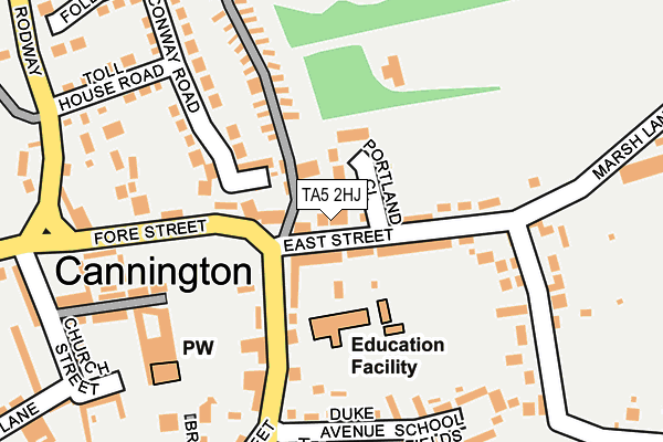 TA5 2HJ map - OS OpenMap – Local (Ordnance Survey)