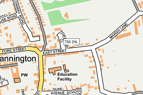 TA5 2HL map - OS OpenMap – Local (Ordnance Survey)